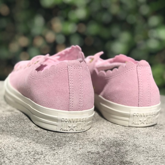 Converse CTAS OX Frilly Thrills Suede Sneakers - Picture 4 of 10